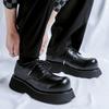 Leather shoes men's 2024 new casual black heightening derby shoes design sense niche business wedding shoes 21244-R