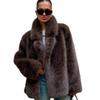 Autumn and winter medium and long artificial fur suit collar environmentally friendly fur fur coat fox fur women's coat