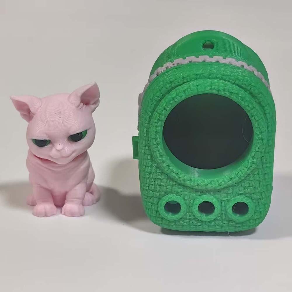 Lightweight Build 3D Printed Keychain Vibrant Shades Trendy Bag Charm Micro Kitten Bag Gifting