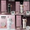 Ceramic Double Drink Coffee Cup With Handles And Straw For Office And Home Use