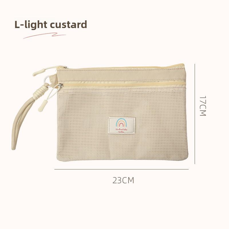 Travel Wash Makeup Storage Bag Double Zipper Storage Bag Sundries Storage Change Bag Portable Mesh ID Bag