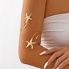 Bohemian Metal Starfish Open Upper Arm Bangle for Women Punk Gold Color Adjustable Cuff Bracelet Beach Party Jewelry Gift