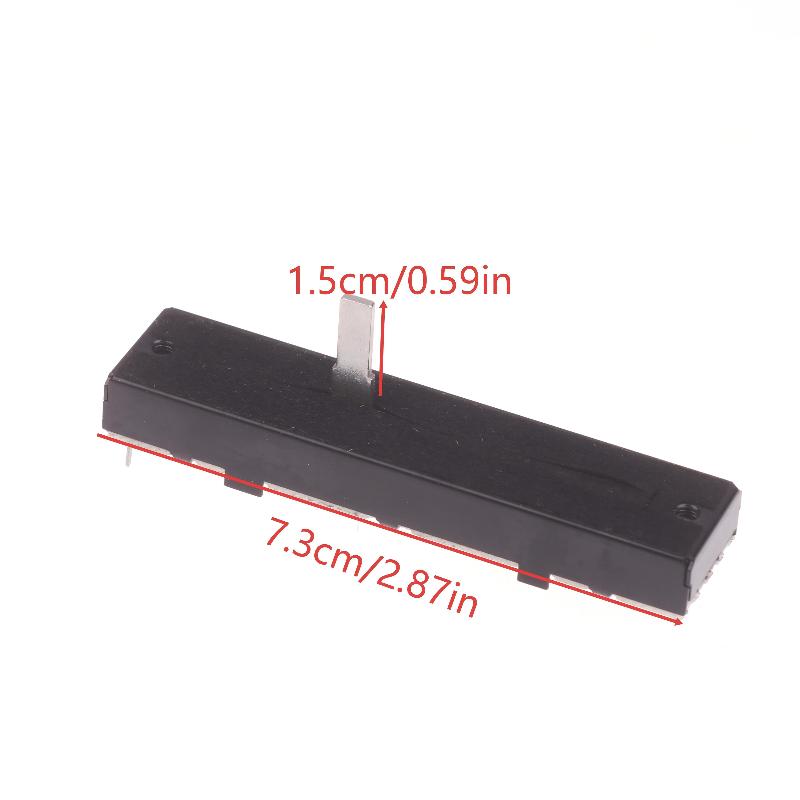 73mm Straight Slide Potentiometer B10KX2 15mm Shaft Dual Channel High Precision For Audio Mixer Amplifier DIY Audio Equipment