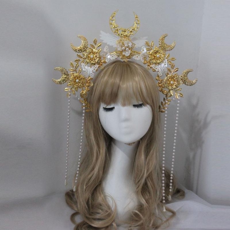 Women Cosplay Headband DIY Material Halloween Hair Holder with Angel Halo Design
