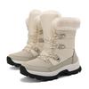 Cotton shoes winter outdoor velvet thickened wear-resistant non-slip thick-soled medium tube warm snow boots warm