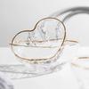 Creative Golden-Bordered Glass Salad Bowl, Ice Cream Dessert Plate, Fruit Plate, Heart-Shaped Bowl, Home Kitchen Tableware
