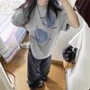 Fat mm summer cotton large size short-sleeved t-shirt women's new popular design sense niche American loose half-sleeved top