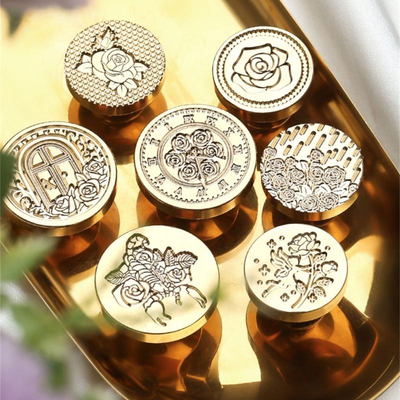 Card Wax Stamp Head Replacement Envelope Sealing Greeting Card Embossed Sealings Wax Stamp Head Brass Sealing Stamp Head