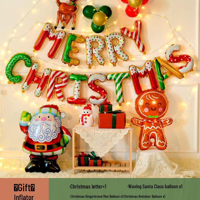 Christmas Letter Balloons for Storefronts, Kindergartens, Parties & Event Decorations