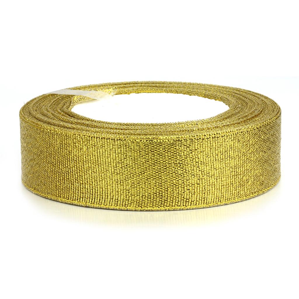 25 Yards/roll 6-50mm Gold Silver Ribbons Glitter Satin Ribbon For Crafts Cake Gift Packaging Supplies DIY Wedding Decoration