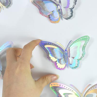 24pcs 3D Butterfly Wall Stickers Wallpaper Home Living Room Decoration Aesthetic Self Adhesive Butterfly Wall DIY Decals