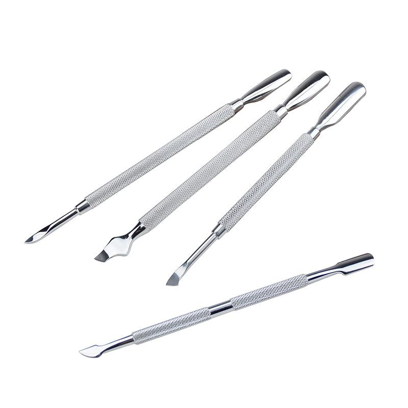 Professional 2 Ways High-end Stainless Steel Nail Cuticle Remover Cuticle Pusher серебряный