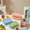 1/2/4pcs Square Plastic Ice Cube Tray With Lid 8 Grids Reusable Ice Cube Mold Refrigerator DIY Ice Maker Ice Mould For Drinks
