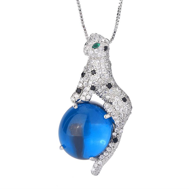 Autumn And Winter Jewelry Retro Simulation Color Treasure Plain Leopard Luxury Inlaid Main Stone 18 * 20