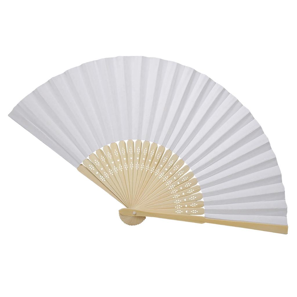 Various Colors Chinese Folding Bamboo Ribs Fan DIY Blank Paper Fan Wedding Shower Party Decor