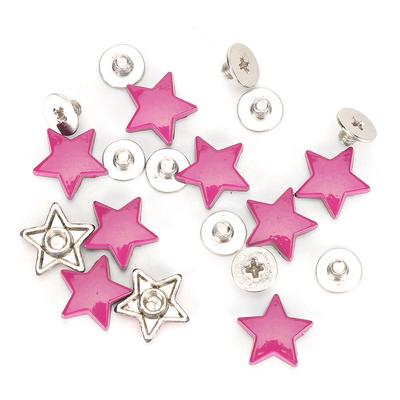 50 Sets Sternform Nieten Schraube Rostfrei Kleidung Dekoration Zubehör Zinklegierung 12MM