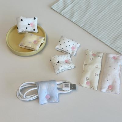 Süßer kleiner Herz-Stoff-Kabelorganizer für Mädchen, tragbarer Ladekabel-Wickelhalter, reisefreundliche Kabelbinder