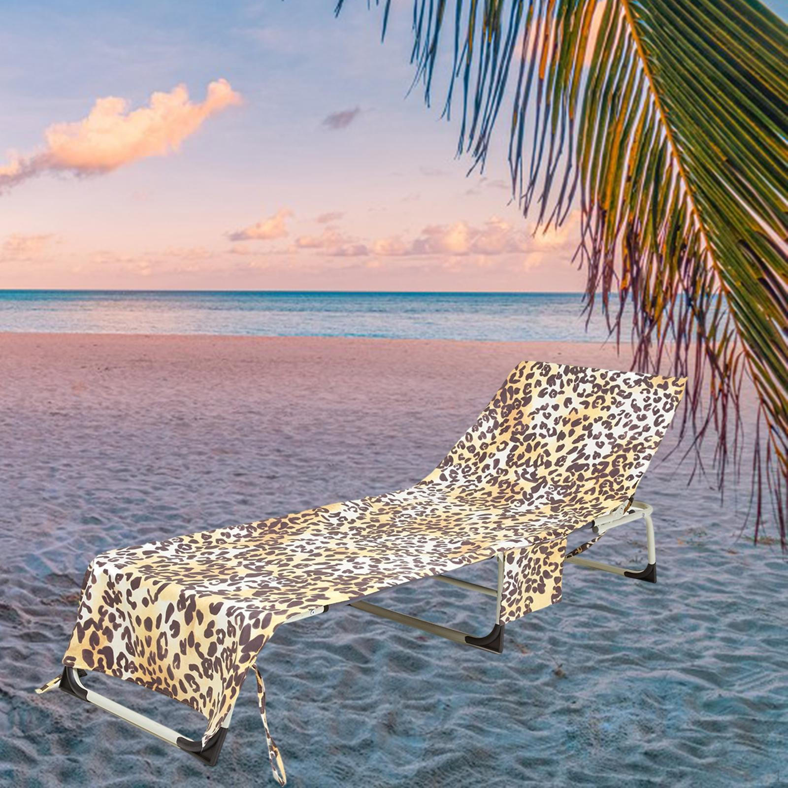 

Beach Chair Cover Sunbed Chaise Soft Protective for Pool Sunbathing style C