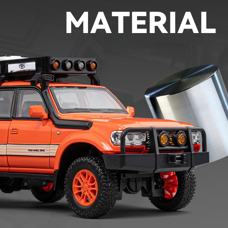 1/24 Toyota Land Cruiser LC80 SUV Alloy Die Cast Toy Car Model Sound and Light Children's Toy Collectibles Birthday Gift