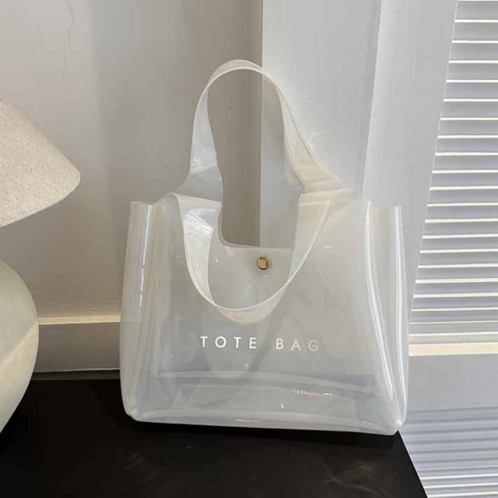 

Летняя Желейная Сумка-Тоут с Буквами, Сумка на Плечо, Модная Прозрачная ПВХ Сумка, Для Улицы белый