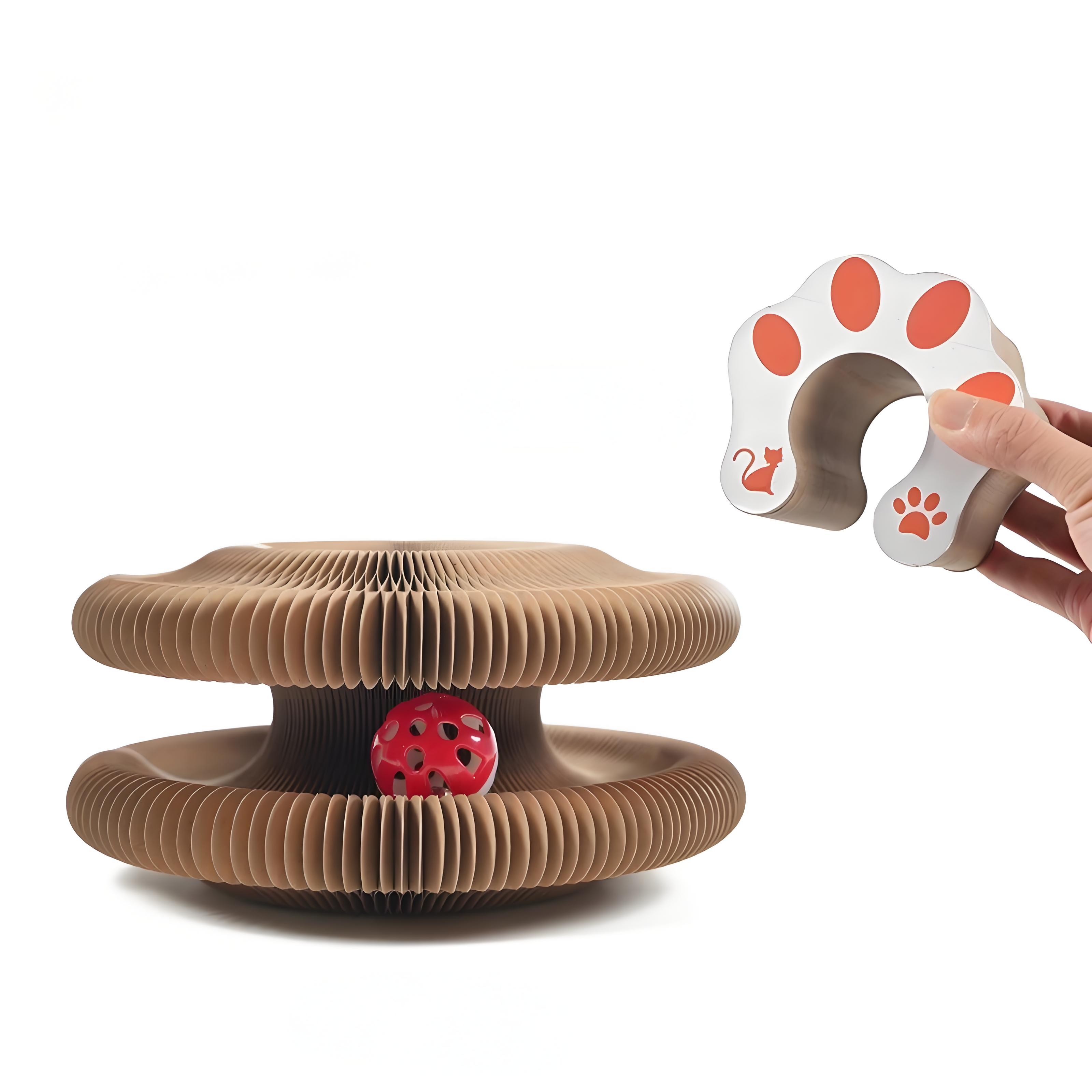 

Magnetic Cat Scratching Board - Shape-Shifting Corrugated Paper Pad, Durable Scratch Bed & Nest for Indoor Cats