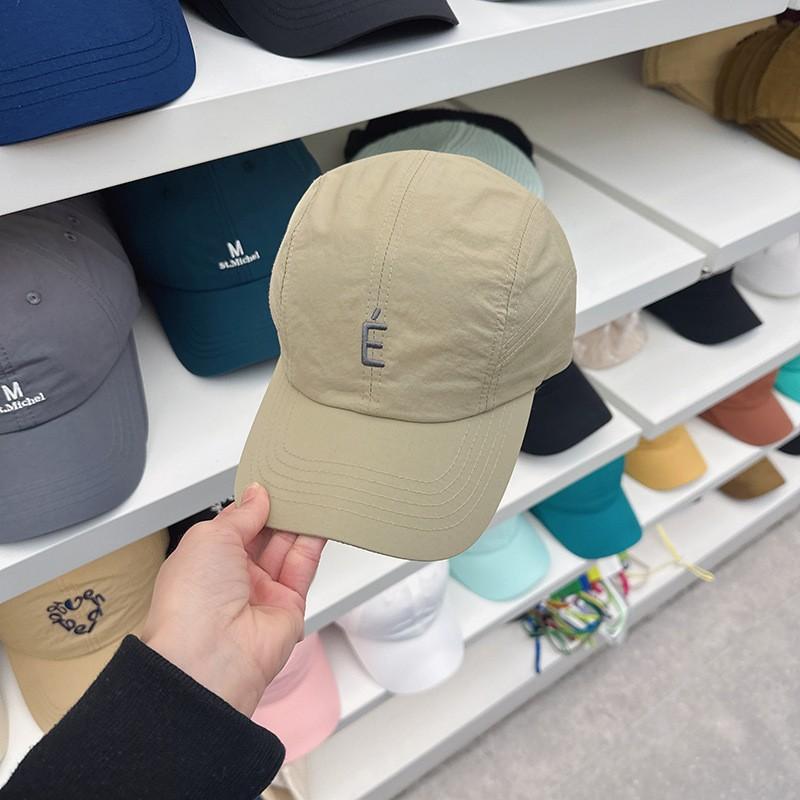 Minimalist Baseball Cap - Quick-Dry Embroidered Letter E Soft Top Sun Hat for Women & Men