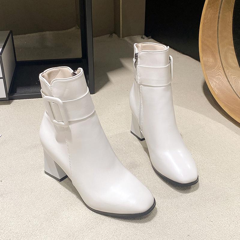 Fashion European and American Fashion Shows Slimming New Booties Roman Block Heel Women's Fashion Boots