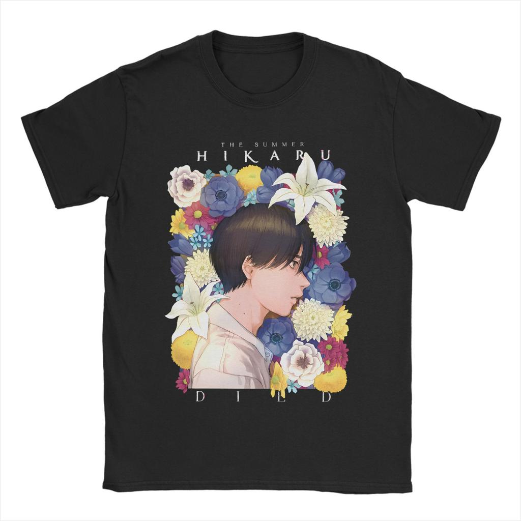 Funny Indou Hikaru Flower T Shirt Unisex Cotton Short Sleeve Anime The Summer Hikaru Died Crewneck Summer Tops