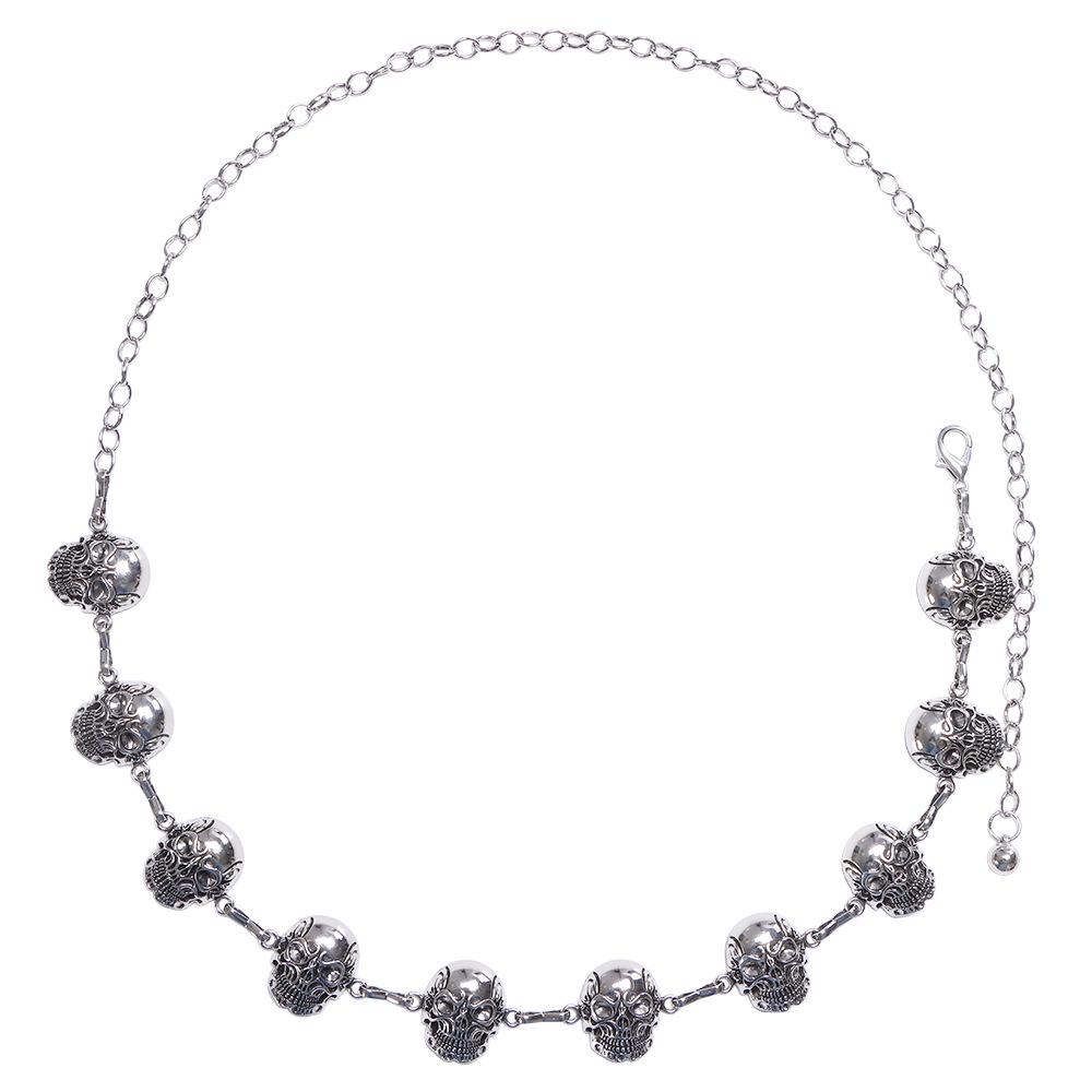 European & American Gothic Skull Waist Chain - Single Layer Metal Body Jewelry, Fashionable & Versatile