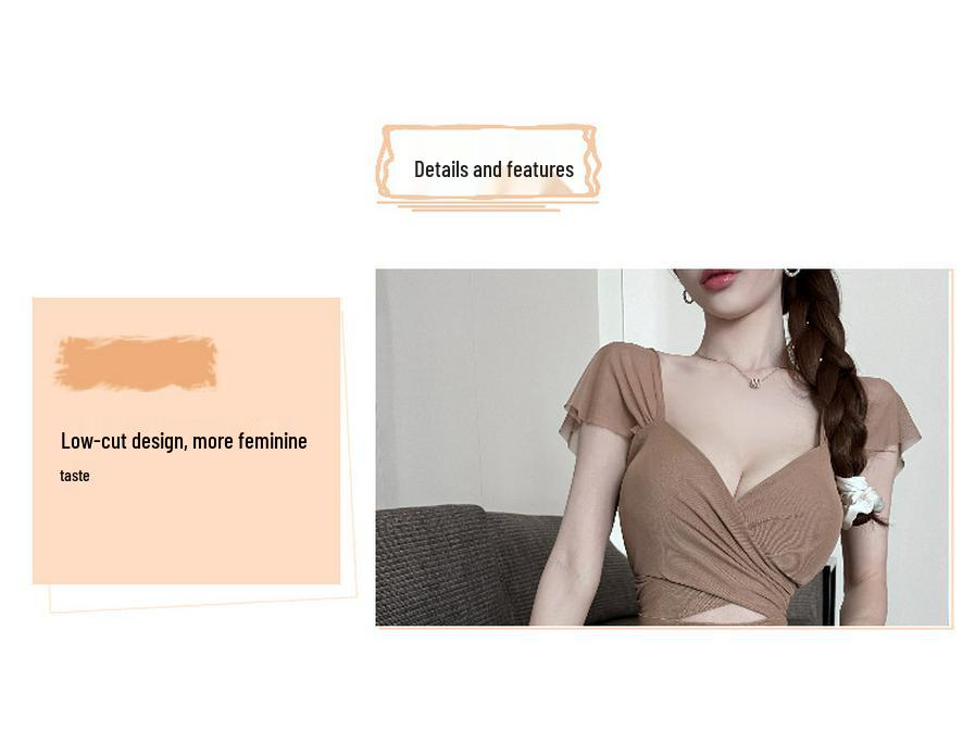 Sizzling Hot Girl V-Neck Backless Mesh Dress - Slim Fit, Hip-Hugging Mini Skirt