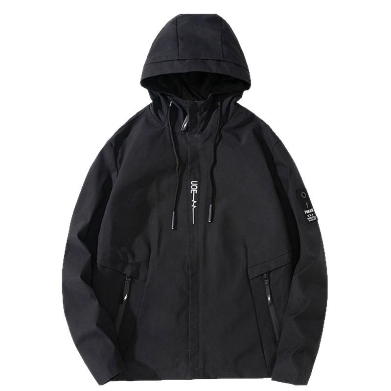 Windproof Hooded Men's Jacket - European Size, Trendy Workwear, Outdoor Casual Sports Top