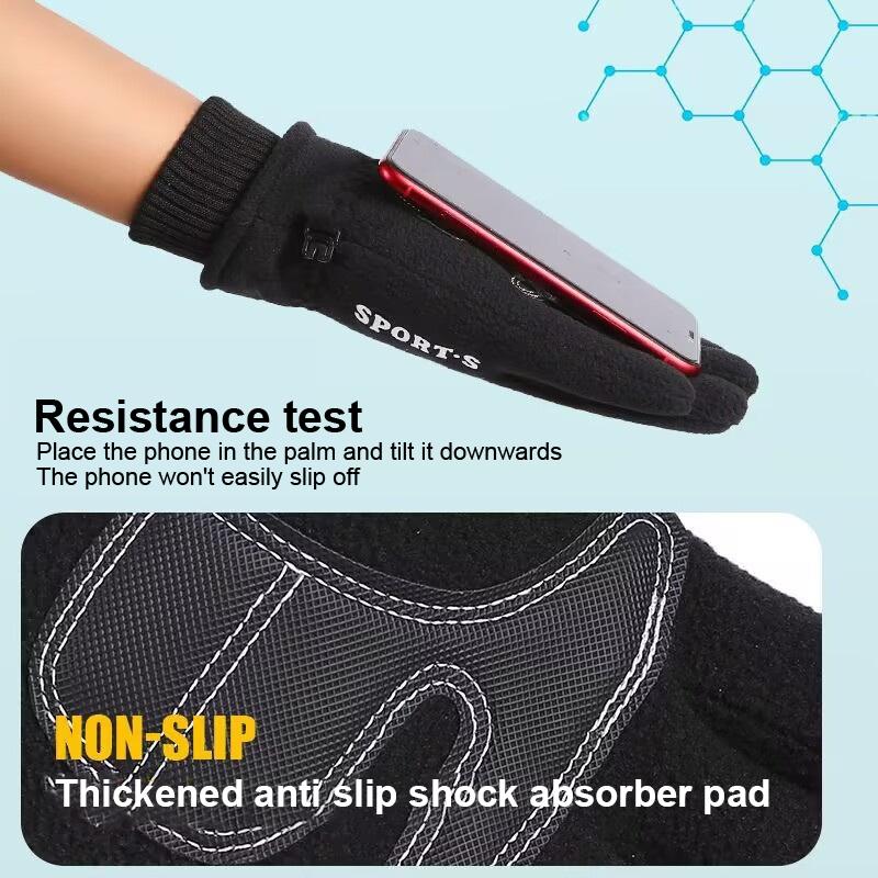 Pánské zimní rukavice Jednobarevné Dámské Venkovní Polární Fleece Dotykový Displej Zesílené Teplé Rukavice do Chladu Motocyklové Cyklistické Zápěstní Rukavice Palčáky