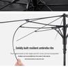 Extra Large Black Retro Men's Umbrella with Long Straight Hook Handle and Blank Logo