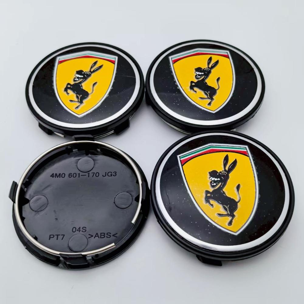 4pcs 61mm 56mm Donkey Logo Emblem Badge Car Wheel Center Caps Wheel Hub Center Cover Rim Hubcaps Replace Car Styling Accessories