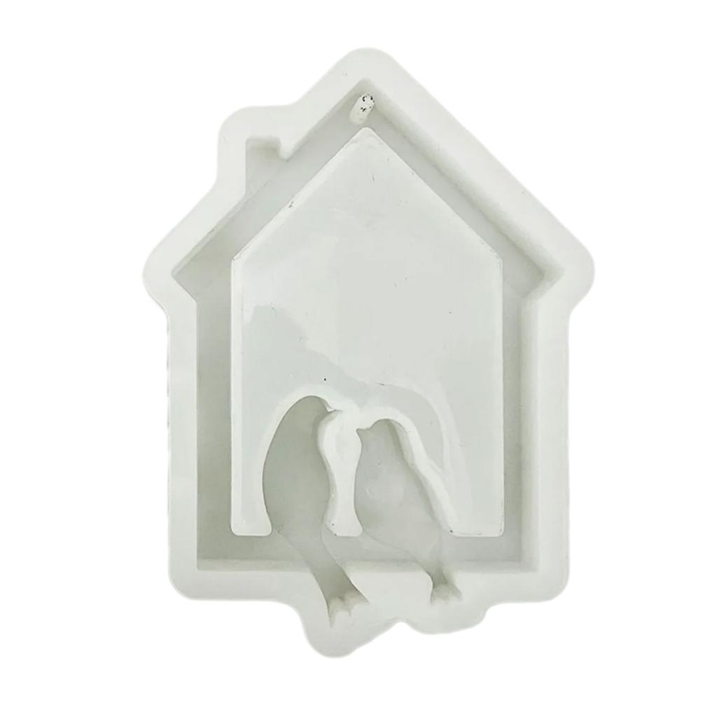 Birds House Hanging Silicone Mould Hanging Ornament Castings Molds Decorative Plasters Molds for Holiday Decorations