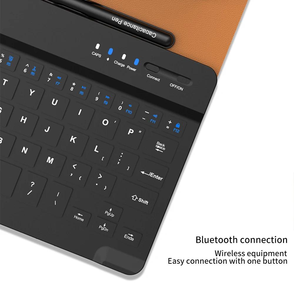PU Leather Wireless Keyboard Fold Case For Samsung Galaxy Fold 5 4 3 2 Magnetic Fold Stand Cover Keyboard With Mouse Stylus Pen