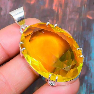 Citrine Gemstone 925 Sterling Silver ručně vyráběné svatební šperky s přívěskem na den díkůvzdání