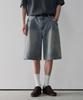 Awodeijeu Wavy Curved Bermuda Denim Pants [Light Blue]