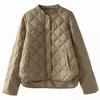Autumn and winter loose and fashionable rhombus baseball collar single-breasted short medium and light down jacket winter clothing