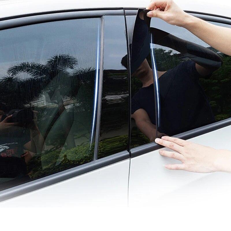 

8 шт. черные полированные стойки стойки подходят для Nissan Kicks 2016-накладка на окно автомобиля BC наклейка на колонку хромированный стиль Black 8pcs