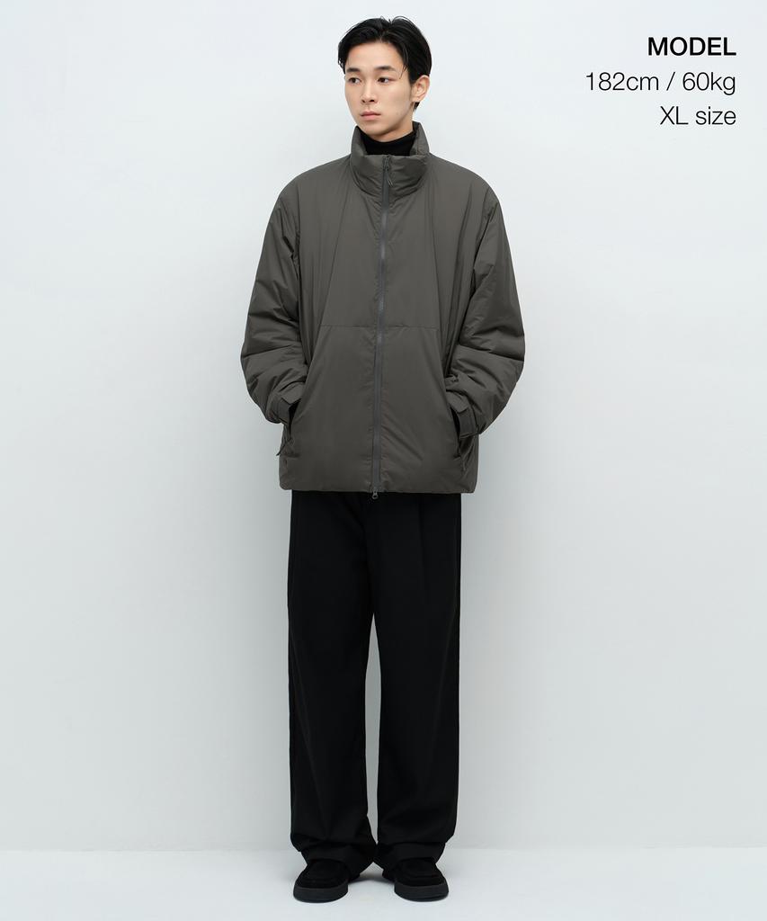 Musinsa Standard Oversized High-Neck All-Round Padded Jacket [Khaki Gray]