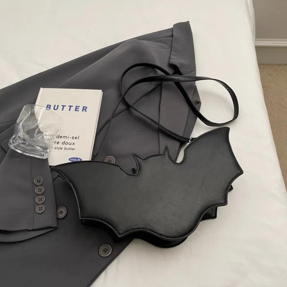 PU Leather Bat Shoulder Bag 3D Creative Animal Purse Funny Halloween Handbag Girls