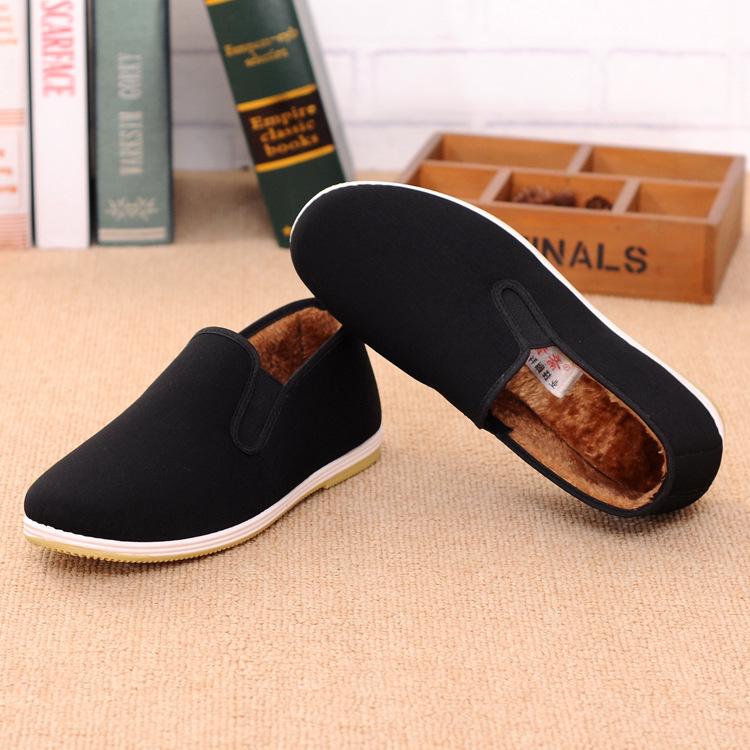Spring new old Beijing cotton cloth shoes, non-slip breathable cloth shoes, outdoor casual velvet men's shoes 2025