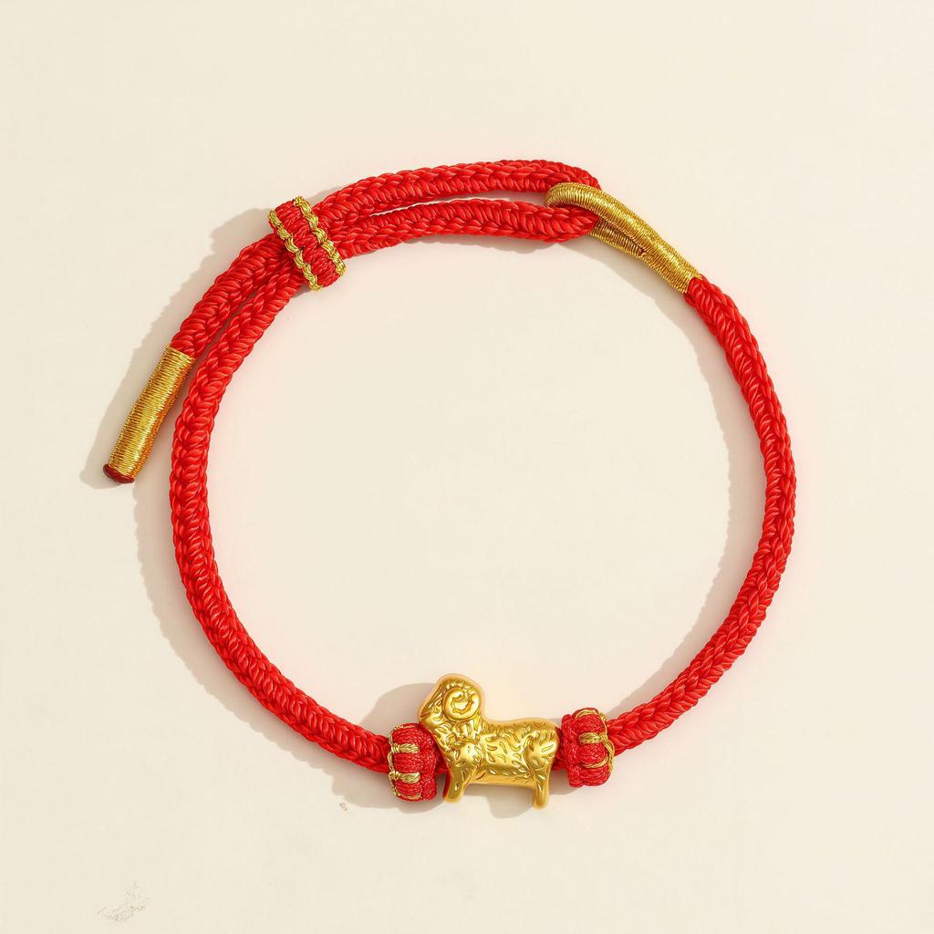 2026 Anul Zodiacal al Calului Brățară Roșie: Sfoară împletită handmade Ben Ming Nian pentru noroc