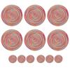 Set of 6 Round Braided Placemats Table Mats Woven Non-Slip Dining Table Heat Resistant Bowl Pads Kitchen Drink Cup Coasters