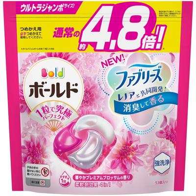 Bold Laundry Detergent Gel Ball 4D Premium Blossom Refills (53 Count) [Amazon.co.jp Exclusive]
