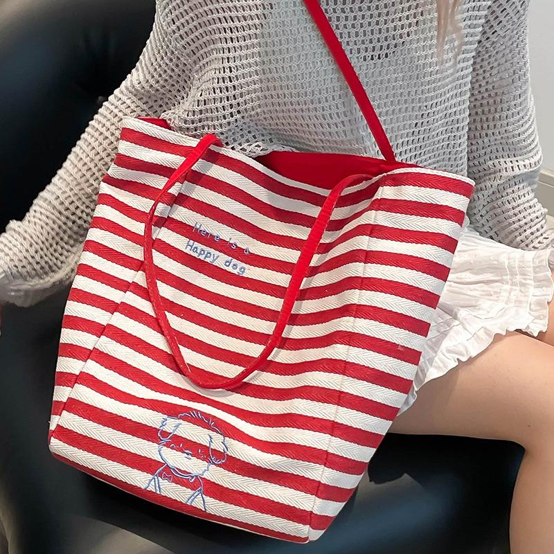 College-style Letter-shaped Tote Bag A Casual Large-capacity Bag