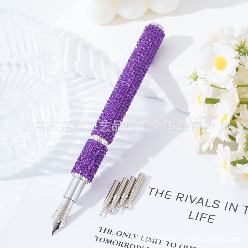 Diamond-encrusted manicure pen, drawing extremely fine manicure pen, painting pen, tracing pen, point drill pen 5 kinds of heads can be replaced