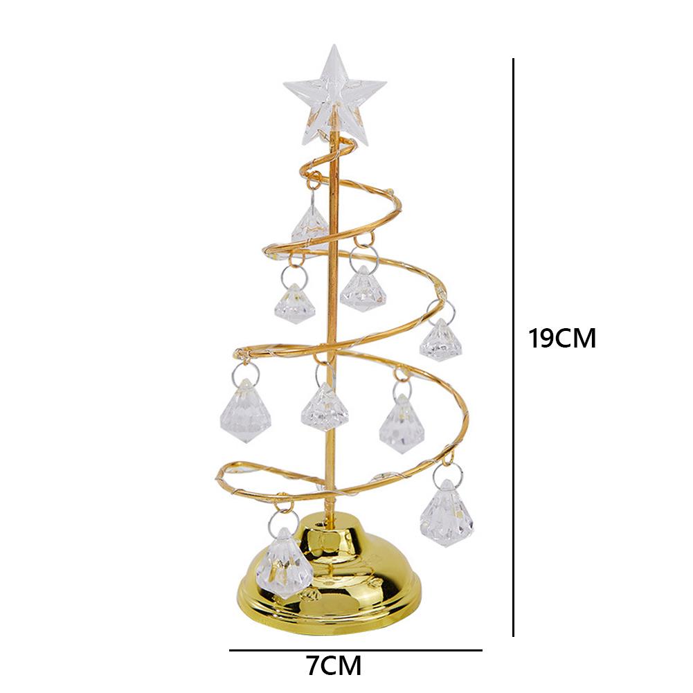 Crystal Star Christmas Tree LED Lights Battery Operated Desk Table Lamp Decorative Iron Tree for Living Room Bedroom