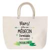 Beach Bag - PLANETEE - Thank You Unforgettable Doctor - Large Size - Rope Handle - Multicolored Cotton